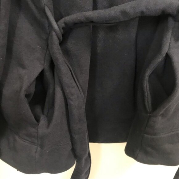 ARITZIA Community Cotton Open Hood Wrap Cardigan Oversize Jacket Sweatshirt Belt - Picture 11 of 16
